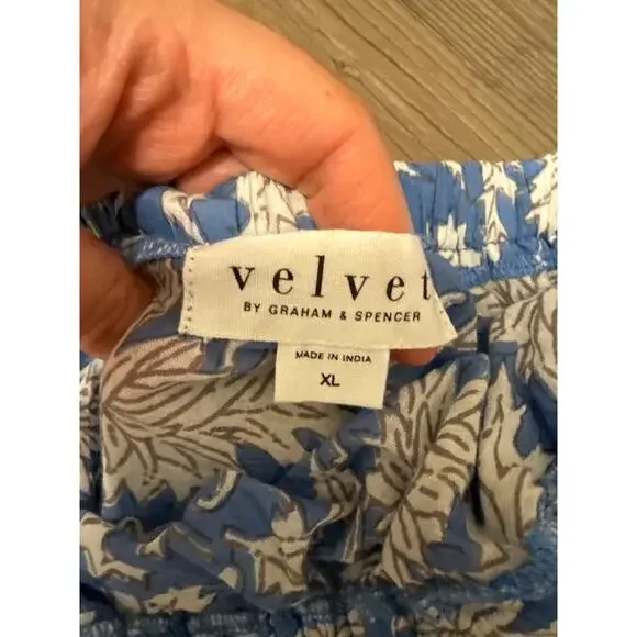 Anthropologie Velvet Graham Spencer Cotton Voile Floral One-Shoulder Top Size XL - Picture 6 of 7